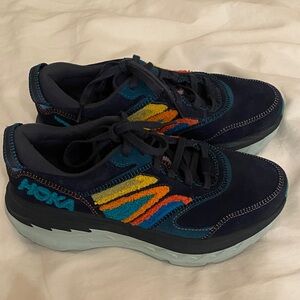 Hoka women’s ' Dark Blue Sneakers with Colorful Accents